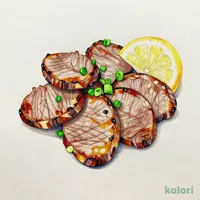 Grilled Premium Beef Tongue with Scallion Salt and Lemon
