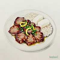 Grilled Premium Beef Tongue with Scallion Salt and Lemon (120g) with Grated Yam