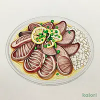 Grilled Thick-Cut Prime Beef Tongue with Scallion Salt and Lemon (180g) with Grated Yam