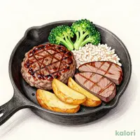 上たん焼きと黒毛和牛ハンバーグ定食 らんち（とろろ付）