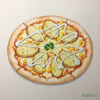 Potato, Mayo, and Corn Pizza