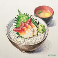 ぶりと鯛の漬け丼 お椀付き
