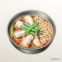 Chive and Pork Hot Pot with Ramen Noodles