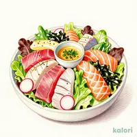 具沢山!!お刺身サラダ ～青じそ香るノンオイルドレッシング～