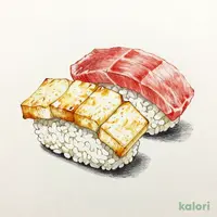 比叡生湯葉とまぐろのにぎり寿司
