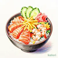 青森サーモンとサラダえびの彩りちらし寿司