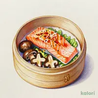 秋鮭ときのこの柚子味噌蒸篭蒸し