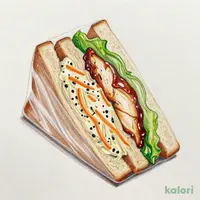おかずを食べるサンド　ごぼうサラダと照焼チキン