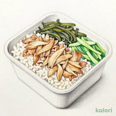 みりん醤油仕立てのあじほぐし御飯（もち麦）