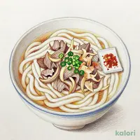 お出汁の旨み　牛肉うどん