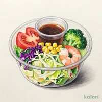 くずして食べる　パリパリ麺のサラダ