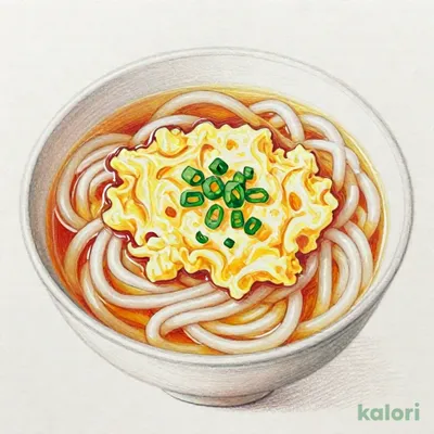 ふんわり玉子が出汁にとけこむ　かき玉うどん