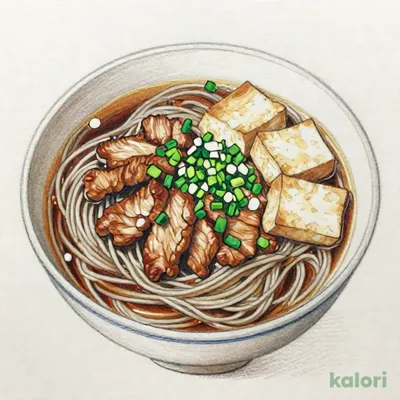 豚肉とお揚げのおそば　栃木県産そば粉使用