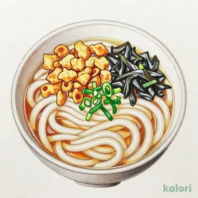 お出汁の旨み　たぬきうどん