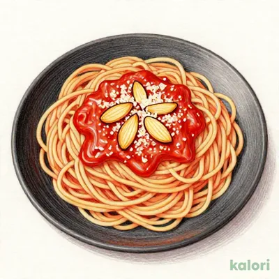 ガーリックトマトソースの山盛パスタ