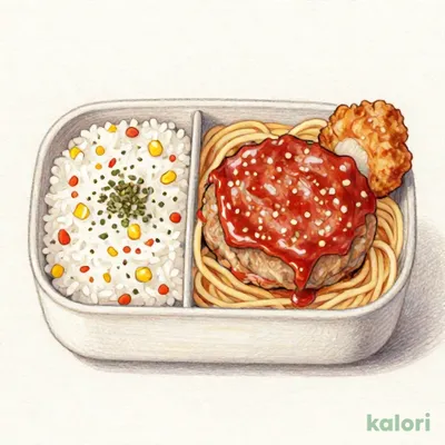 ガーリックトマトソースハンバーグ＆唐揚げ弁当