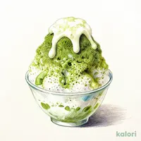 7 Premium Matcha Shaved Ice with Condensed Milk