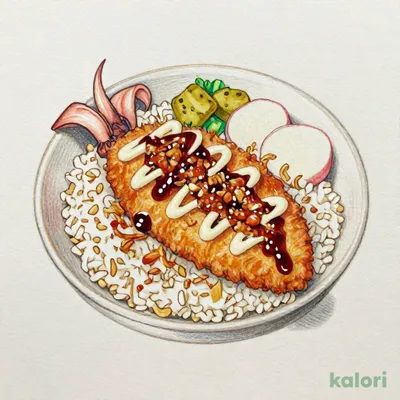 Fried Squid & Bonito Flake Rice Bowl (Barley Rice)