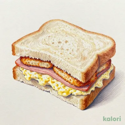 Ham Cutlet and Egg Sandwich