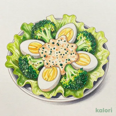 Mimosa Salad with Tartar Sauce and Broccoli