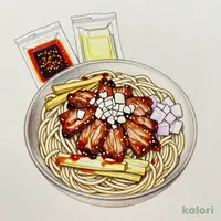 Thick Noodle Abura Soba with Rich Soy Sauce