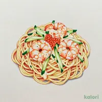 Shrimp and Kanefuku Spicy Cod Roe Spaghetti Salad