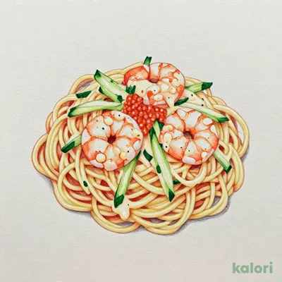 海老とかねふく明太のスパゲティサラダ