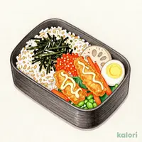5種おかずのミニ明太海苔弁当(もち麦)