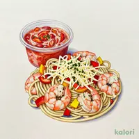 冷製パスタ 海老のトマトクリーム
