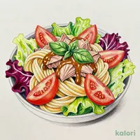 トマトとツナのバジルパスタサラダ