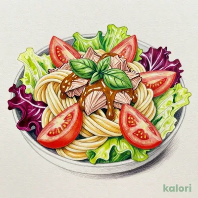 トマトとツナのバジルパスタサラダ