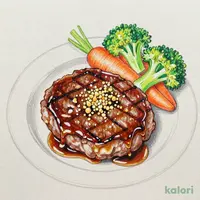 ７Ｐ鉄板焼きハンバーグガーリックソース