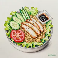 ごまダレで食べる蒸し鶏ラーメンサラダ