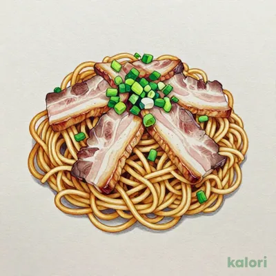 Pork Salt Yakisoba with Extra Green Onions