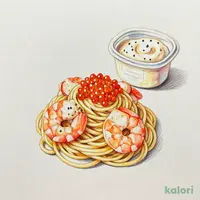 冷製パスタ 海老と明太子クリーム