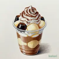 まぜまぜスイーツ カフェラテ わらびもち入り