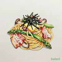 アスパラとベーコンのバター醤油パスタ