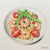 Chilled Pasta with Shrimp and Vegetables in Salt Sauce