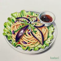 なすとみょうがの和風パスタサラダ
