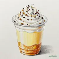 まぜまぜスイーツ　大学芋みたいなラテ　わらびもち入り