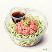 わさび醤油で食べる　　まぐろたたき