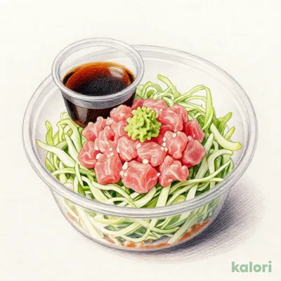 わさび醤油で食べる　　まぐろたたき