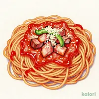 ケチャップソースの山盛ナポリタン