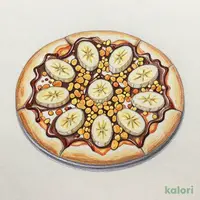 チョコバナナのデザートピザ