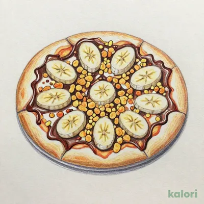 チョコバナナのデザートピザ
