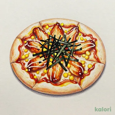 テリヤキチキンのピザ