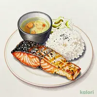 サーモンハラス干し定食