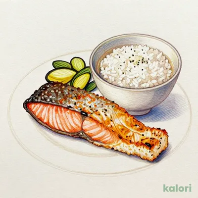 Grilled Salted Salmon Set Meal