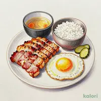 朝ぶたばら目玉焼き定食