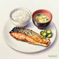 Salt-Grilled Silver Salmon Set Meal